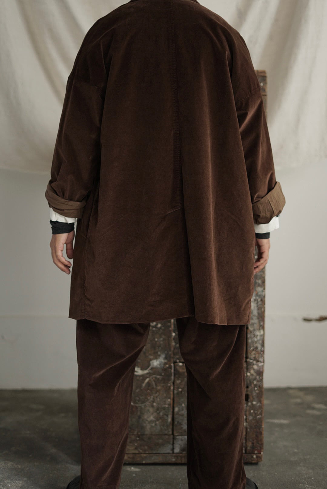 ALBUM DI FAMIGLIA - VELVET LONG BLAZER (COFFEE) | Brownie