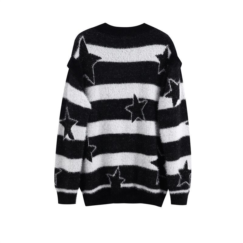 Y2K ボーダー柄 スウェット 星刺繍 赤×黒 ストリート 古着used6AS1 Y2K ボーダー柄 スウェット 星刺繍 赤×黒 ストリート 古着used6AS1
