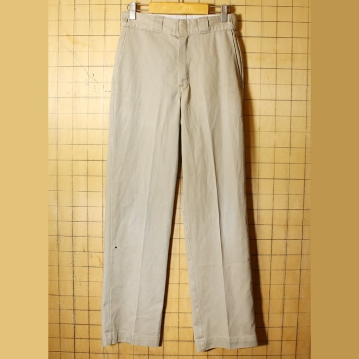 80s USA製 Dickies ディッキーズ 874 ワーク パンツ ベージュ W29