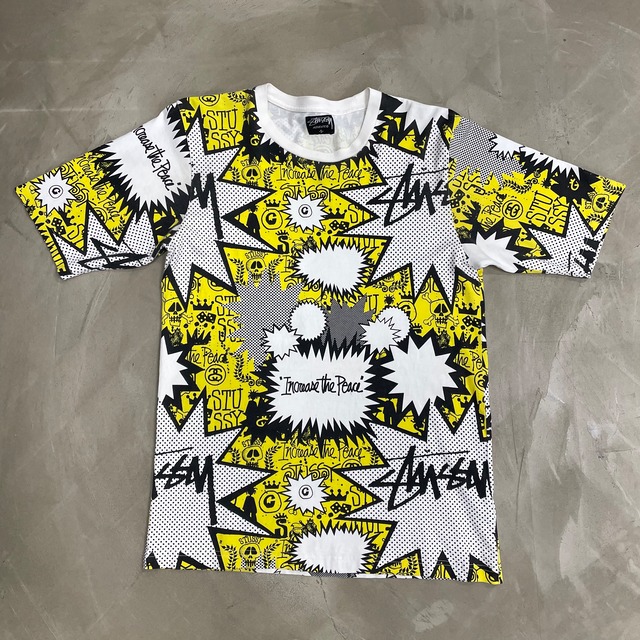 STUSSY ステューシー吹き出し 漫画 総柄 Tee | used&vintage aoakua