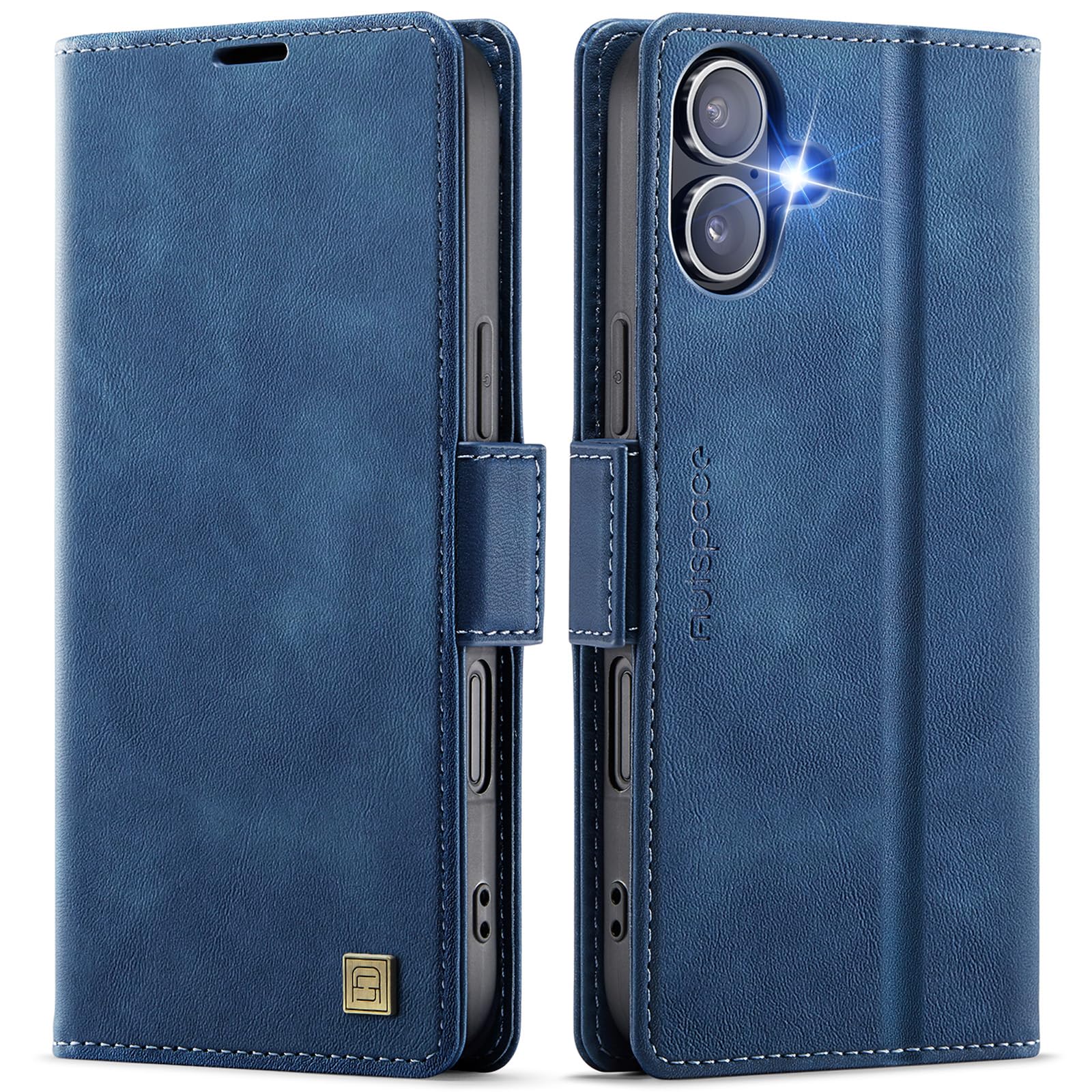 Kiboonocase 兼用 iPhone16 向け ケース 手帳型 iphone16 対応 ケース手帳 アイホン16 用の スマホケース 携帯ケース アイフォン16 用の 携帯カバー スマホカバー RFID磁気防止 柔軟なTPUケース 上質レザー サイドマグネット式 カード収納 スタンド機能 耐摩擦 全面保護 手触り良い ブルー