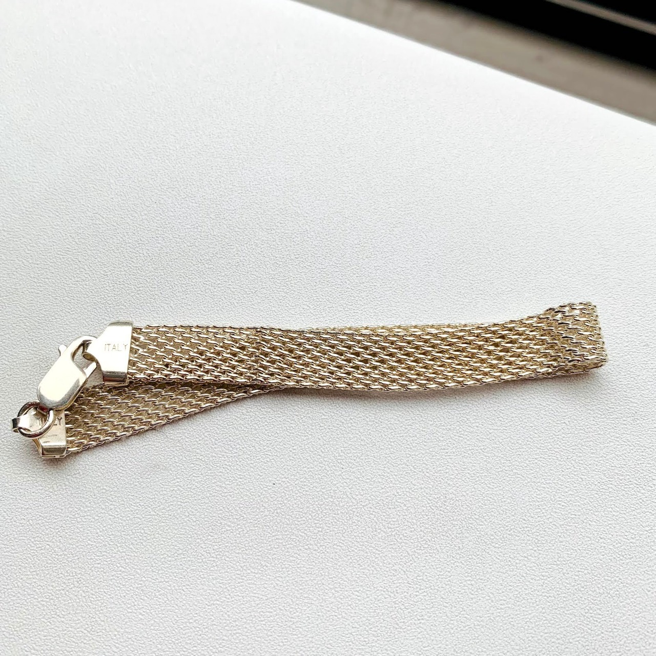 Italy シルバー925 フラットメッシュ ブレスレット | Milo Antiques 