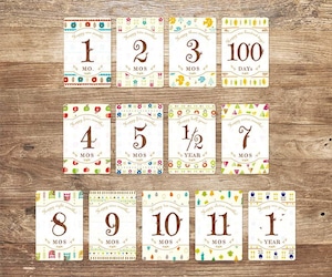 【Celebration】マンスリーカード・月齢カード（裏面に毎月の成長記録が残せるカード）