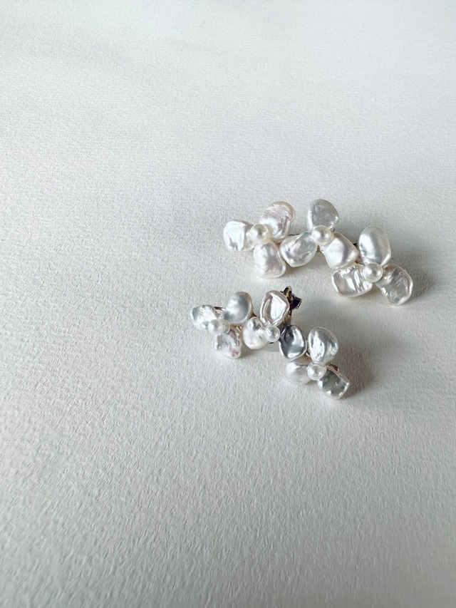 flower pearl ear cuff【M size/1piece】