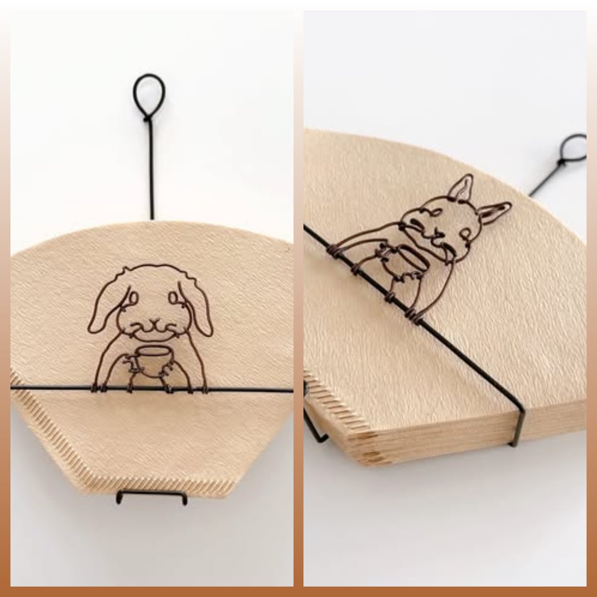 CHIKA WIRE うさぎのコーヒーフィルターケース