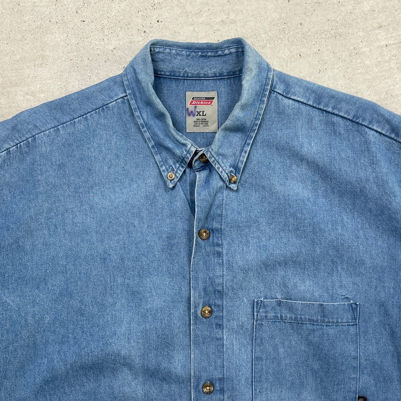 Dickies ディッキーズ 半袖デニムシャツ ワークシャツ メンズXL 古着