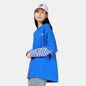 SALE 送料無料【HIPANDA ハイパンダ】レディース レイヤード ビッグサイズ ロンT / WOMEN'S LAYERED LONG SLEEVED T-SHIRT / BLUE