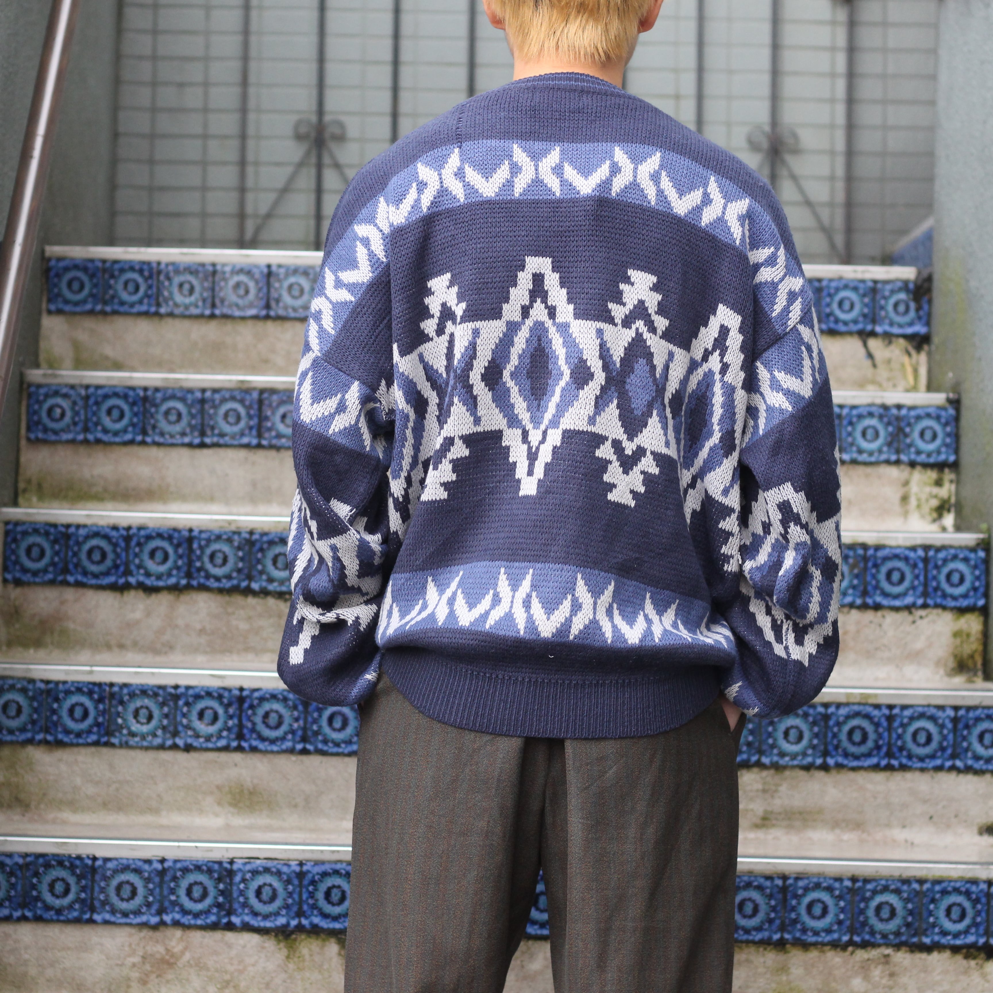 USA VINTAGE HONORS PATTERNED DESIGN OVER KNIT/アメリカ古着柄