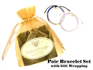 【ペアブレスレットSet】Check Patterned Bracelets&Gift Set[ペアアクセサリー]