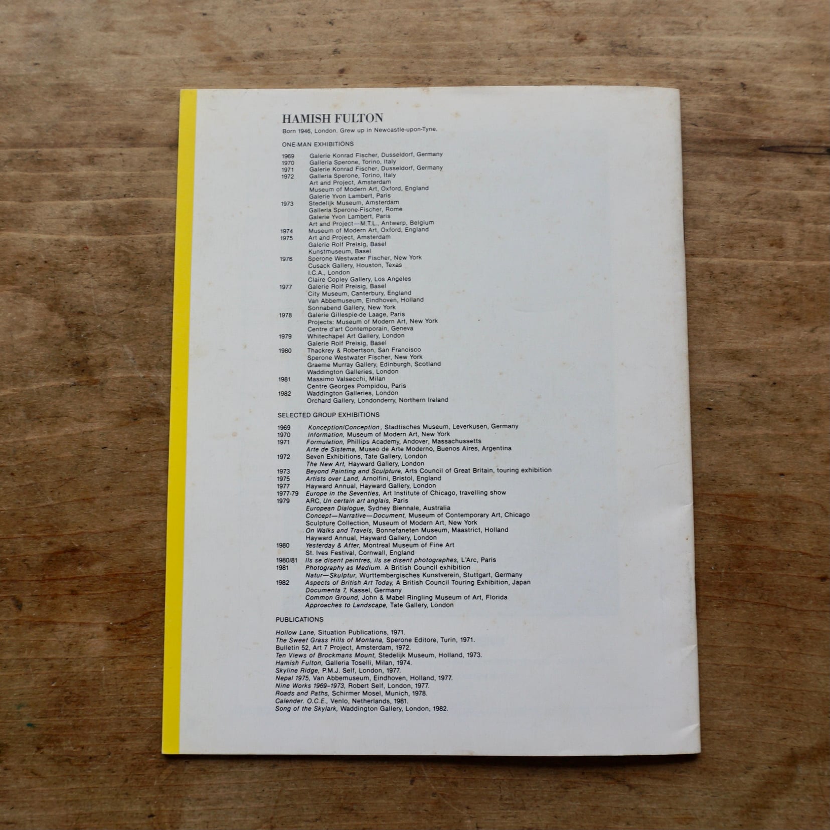 絶版洋古書】Hamish Fulton ハミッシュ・フルトン VIEW VOL. 4, NO. 2