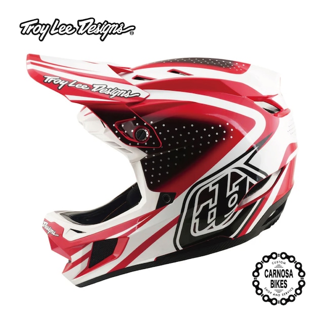 【Troy Lee Designs】D4 POLYACRYLITE HELMET [D4 ポリアクリライト ヘルメット] The Line Fire / White サイズM 2026
