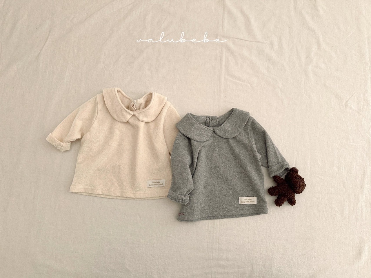 【valu bebe】丸襟カットソー グレー 70〜110cm - 2