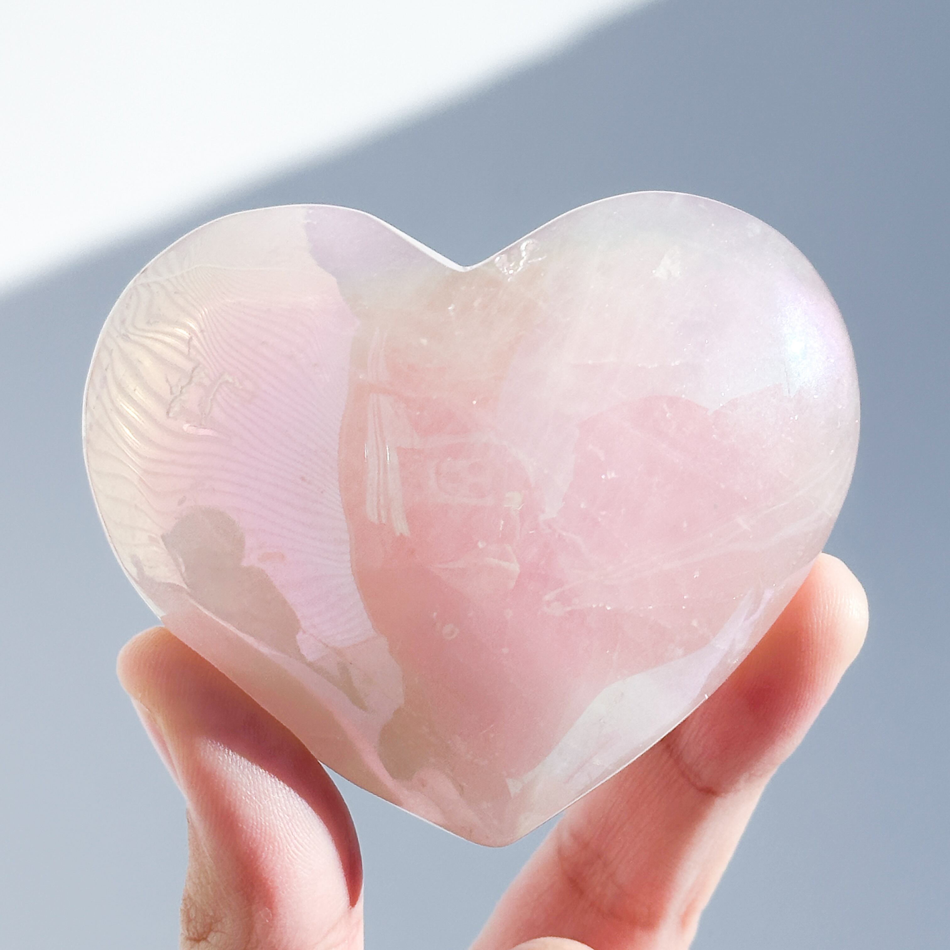 Big♡エンジェルオーラローズクォーツ ハート73♡ Angel Aura Rose