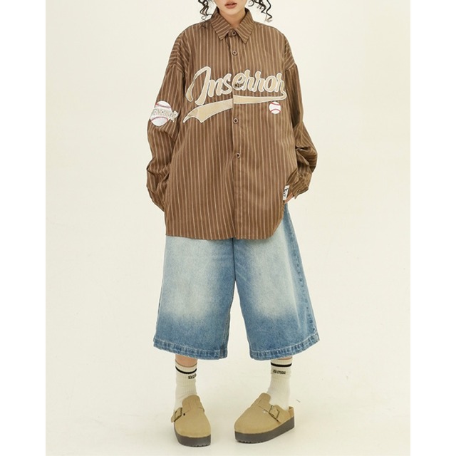 american stripe shirt　アメリカンストライプシャツ　J0412