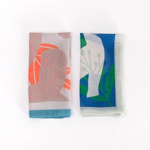 Scarf with Scandinavian Migratory Bird and Plant Pattern