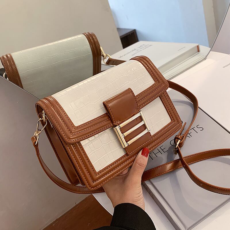 センス小さなバッグ女性2020新しいトレンディなファッションワンショルダーメッセンジャーバッグレトロな野生のテクスチャ小さな正方形のバッグ Tiancai_Wing_Bag6149148