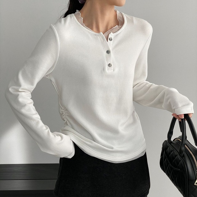 layered sheer cut-and-sew　J00377