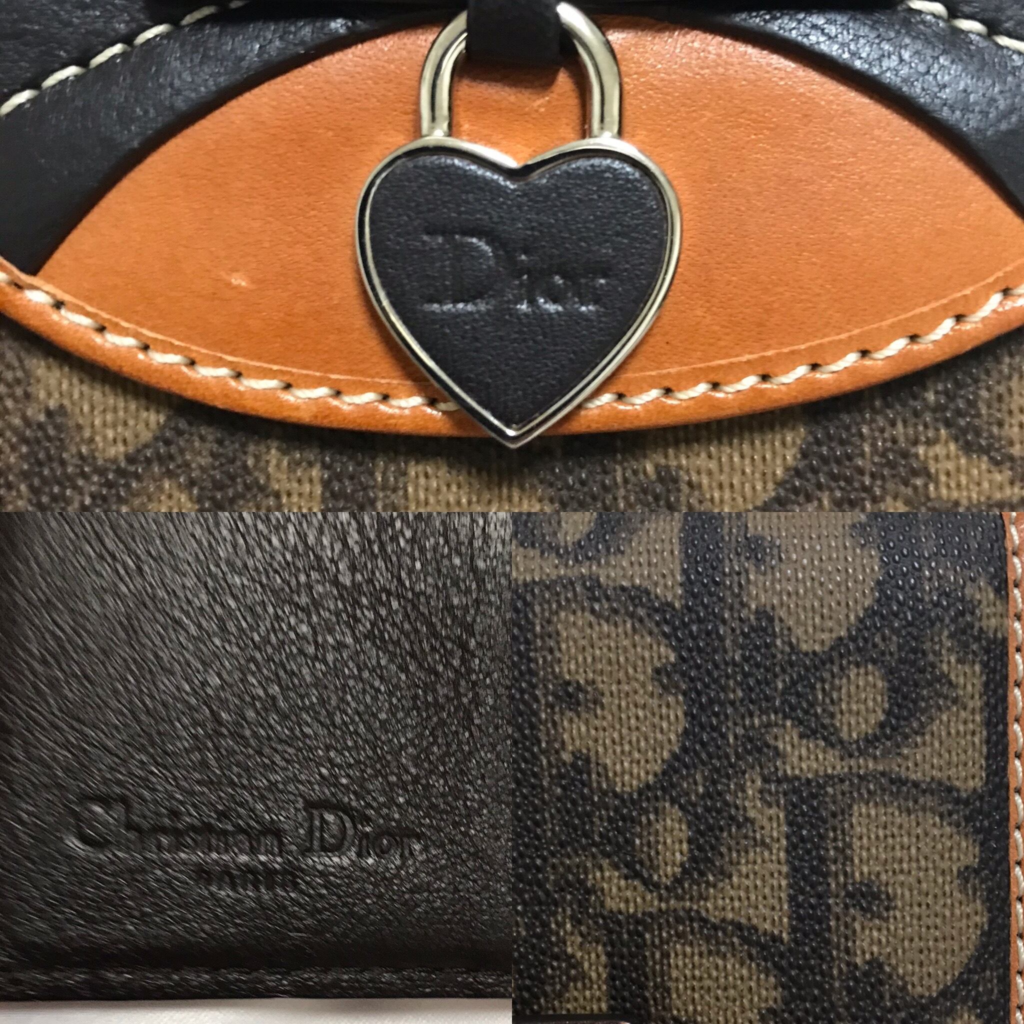 Christian Dior トロッターロゴプレート 折財布 ブラック レザー