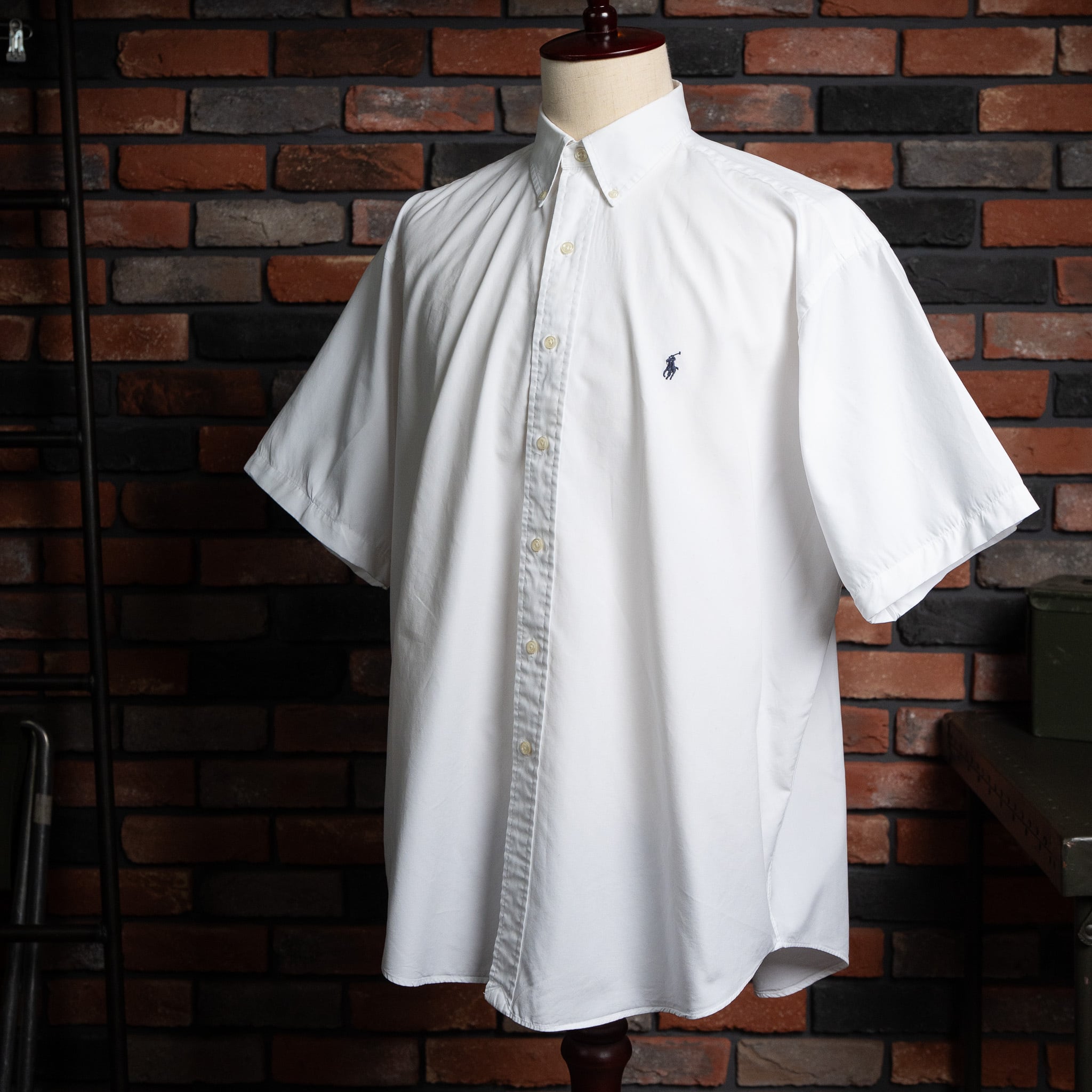 【X-LARGE】Ralph Lauren Short Sleeve Cotton BD Shirt "BLAKE" ラルフローレン ユーズド 半袖 ボタンダウンシャツ No.108
