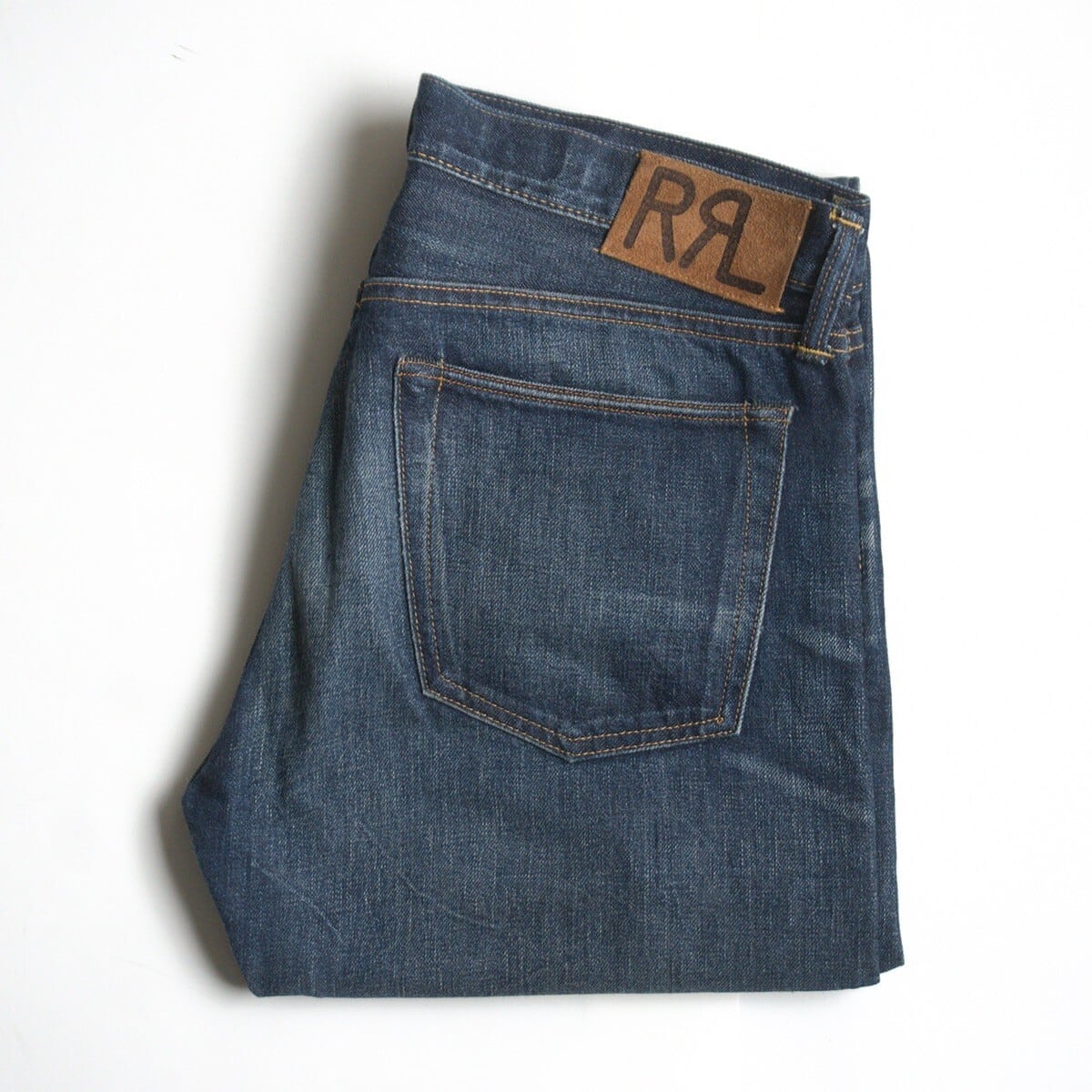 美品】RRL【LOW-STRAIGHT JEANS】【アメリカ製】33×32 ローストレート