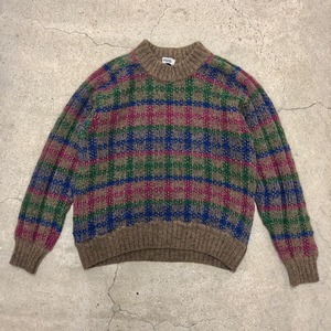 MISSONI SPORT/Check Knit Sweater/Italy製/M/チェック柄ニットセーター/ブラウン/ミッソーニスポーツ