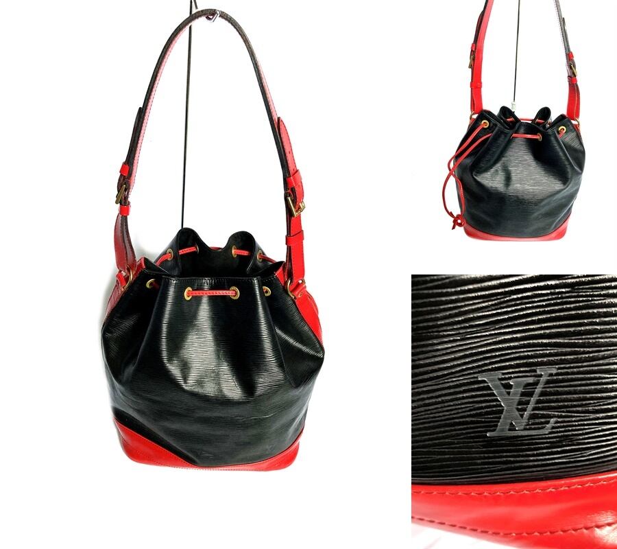 ルイヴィトン LOUIS VUITTON エピ レザー ノエ 巾着 ショルダーバッグ ブラック&レッド