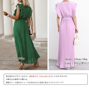 プリーツ ワンピース レディース 韓国 マキシ丈 春夏 パーティー ドレス きれいめ 大人 かわいい おしゃれ フェミニン 上品 結婚式 大人可愛い 大人女子