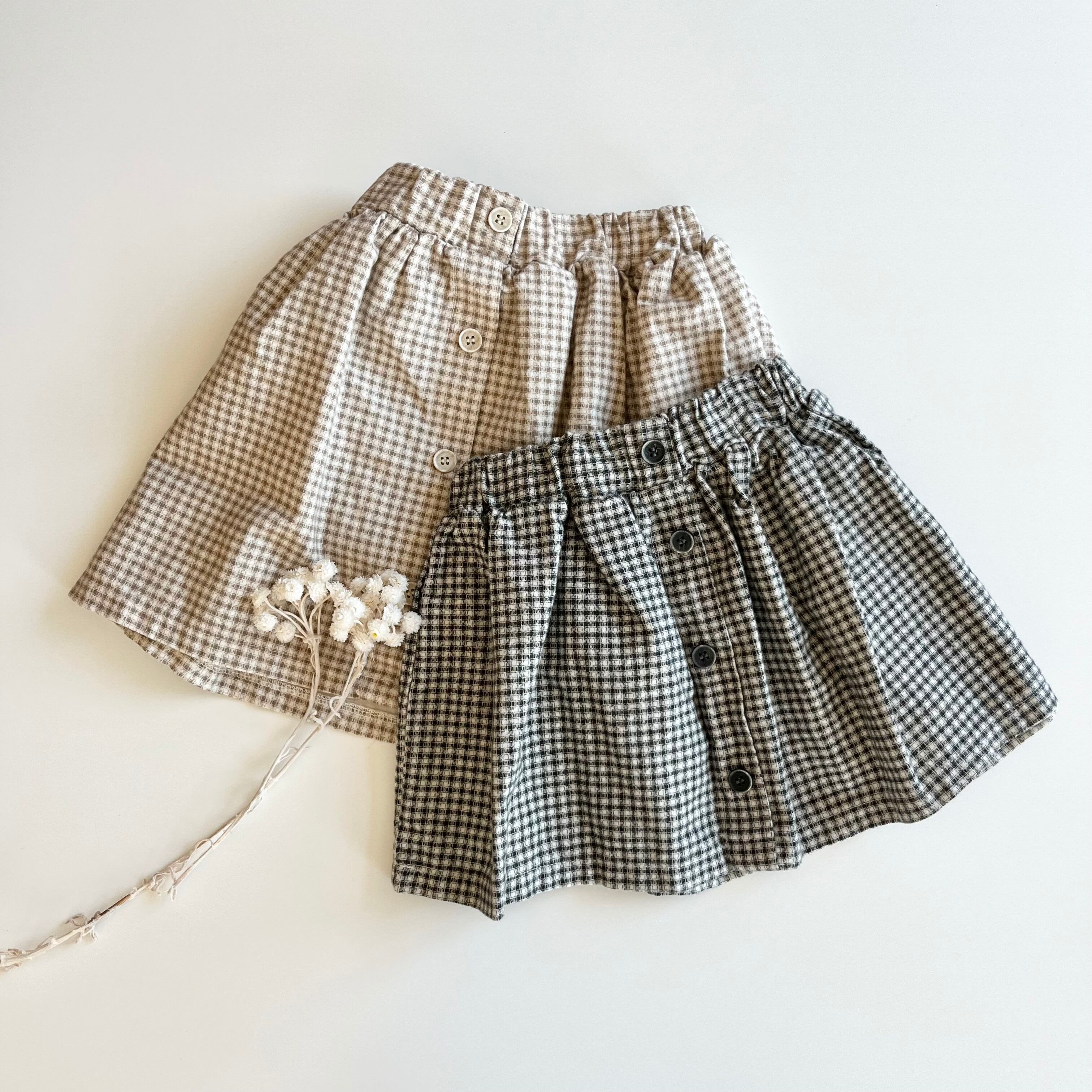 【即納】NO.982 check skirt