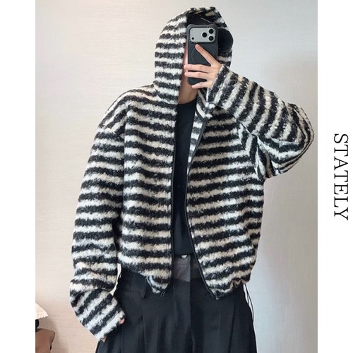 Fuzzy Border フーデッドジャケット_O92 画像
