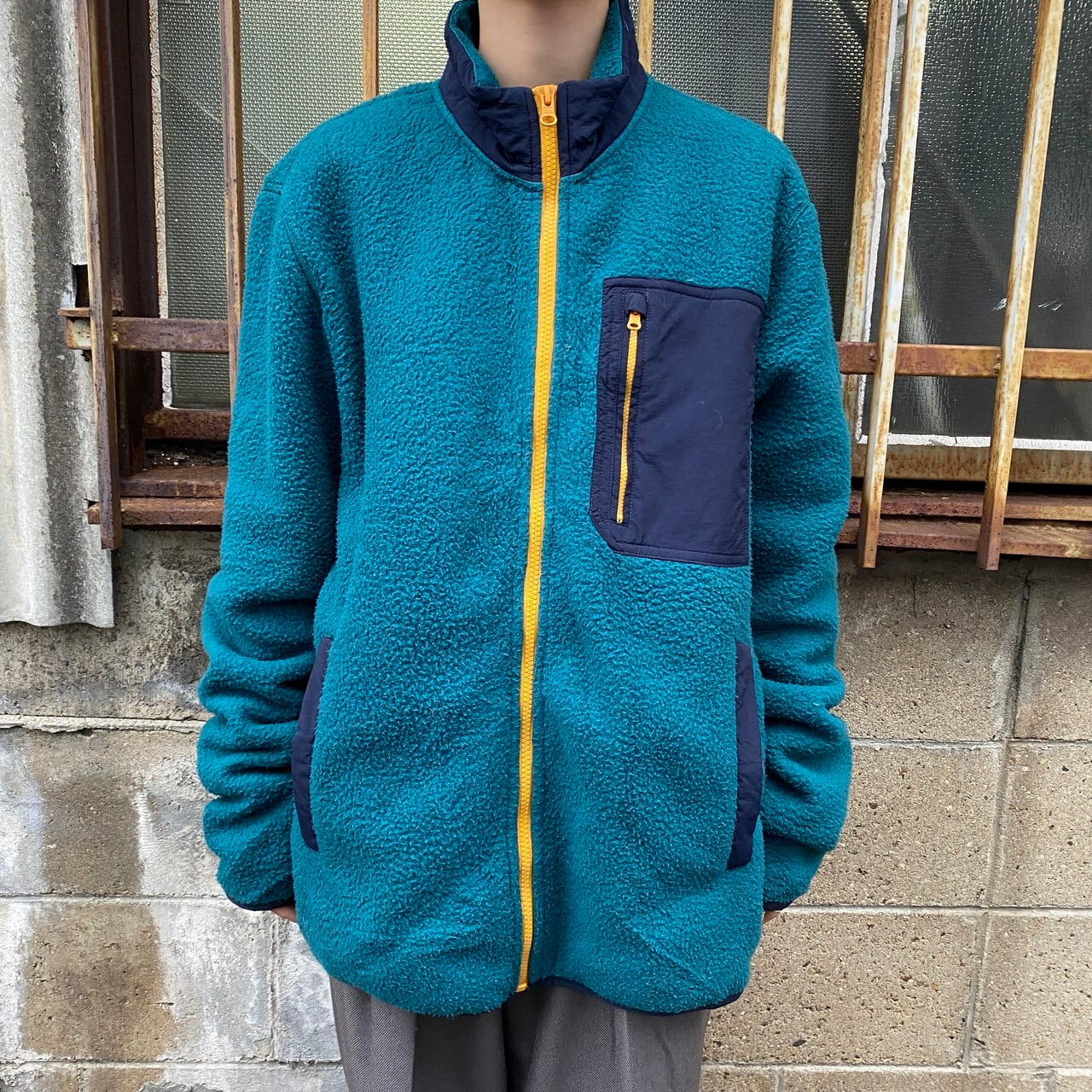 00s old gap ウォームアップジャケット インナーフリース ネイビー　M 00年代 GAP オールドギャップ フリースジャケット メンズM 古着