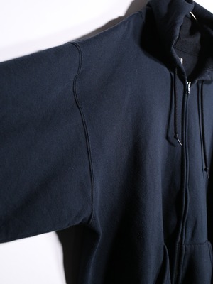 "刺繍" back design over silhouette zip-up hoodie