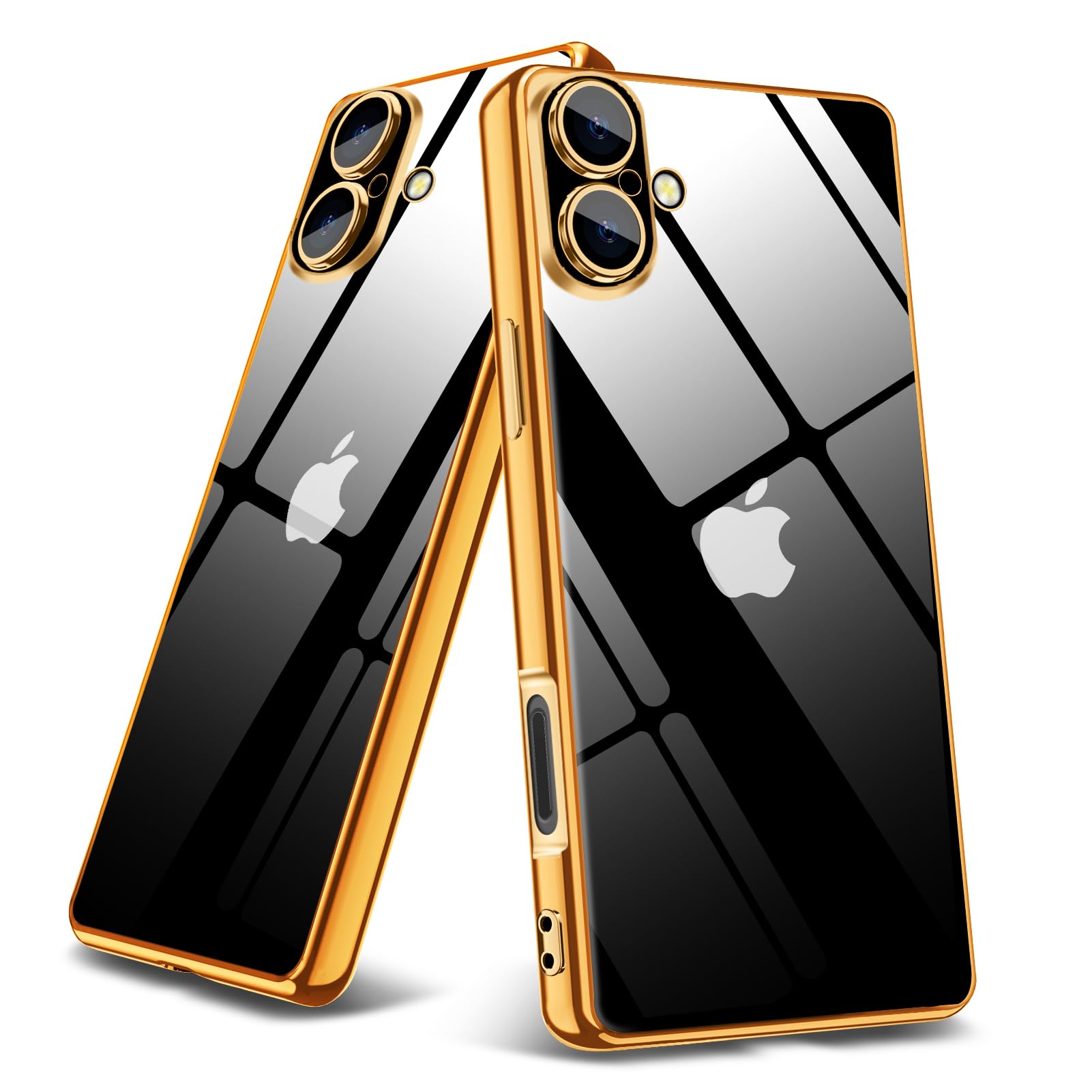 YULNCUZ 対応 iPhone 17 用のケース クリア TPU 耐衝撃ケース メッキ加工 透明 薄型 対応 アイフォン17 用の ソフト