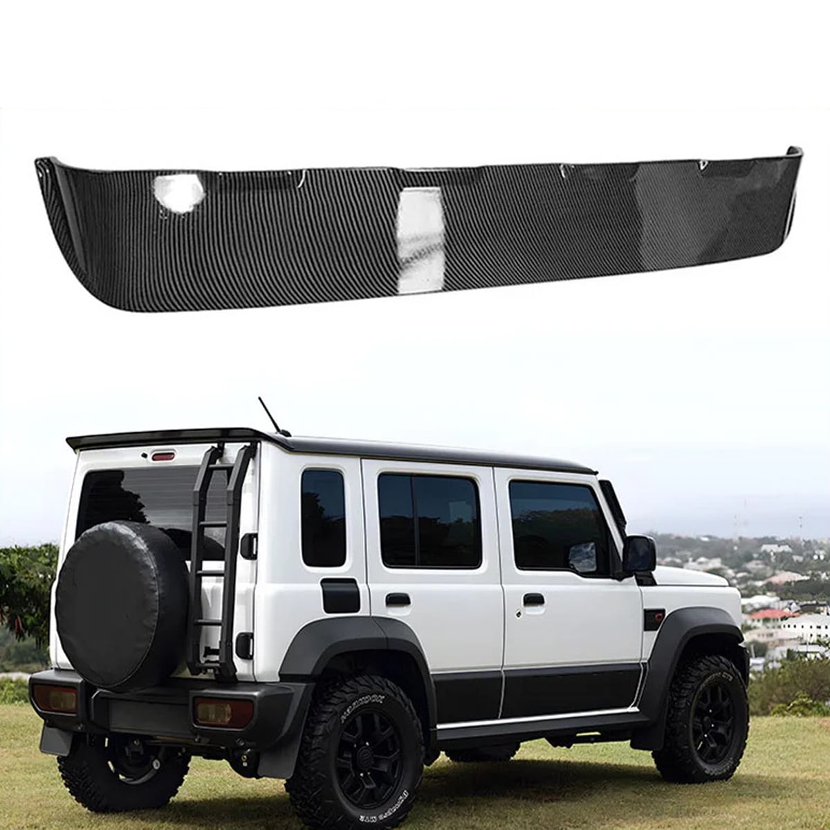 リアスポイラー スズキ ジムニー JB74W ウイング カスタム ドレスアップ エアロ 燃費向上 カーボン調