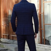 slim plaid casual suit 2piece 00032