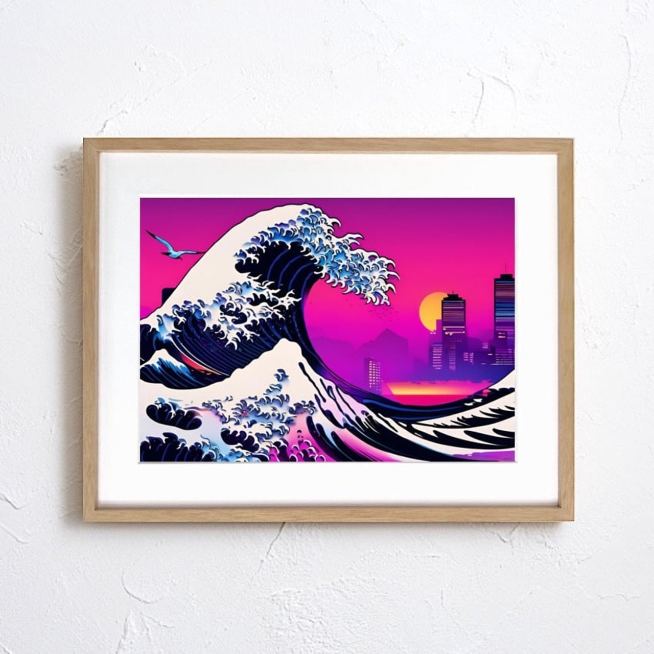 The Great Wave Urban｜和モダン浮世絵ポスター｜都会の海を描くインパクトあるインテリアアートA4ポスター