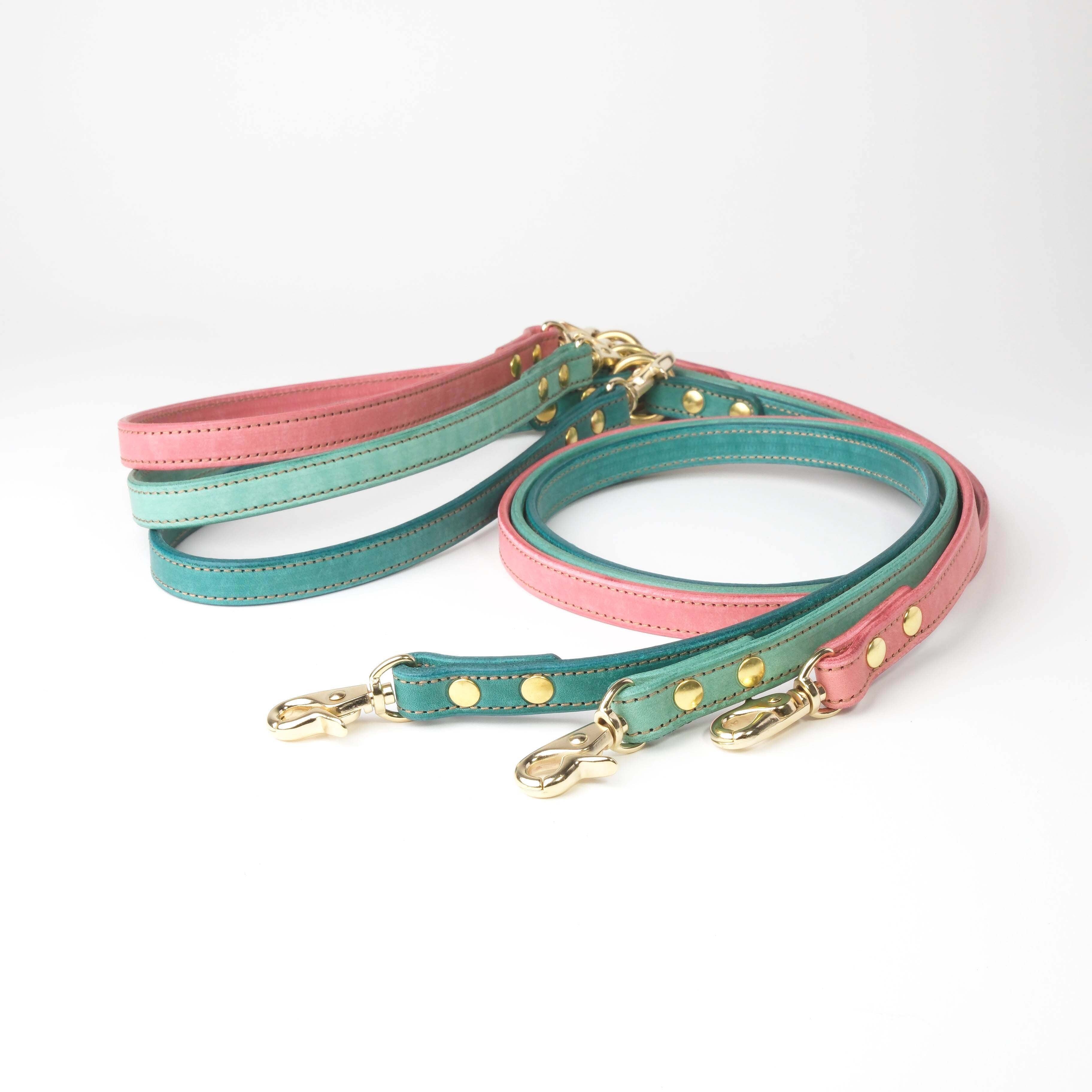 chi^ku チーク リボン 首輪 リード セット 革 くすみパープル オマケ付