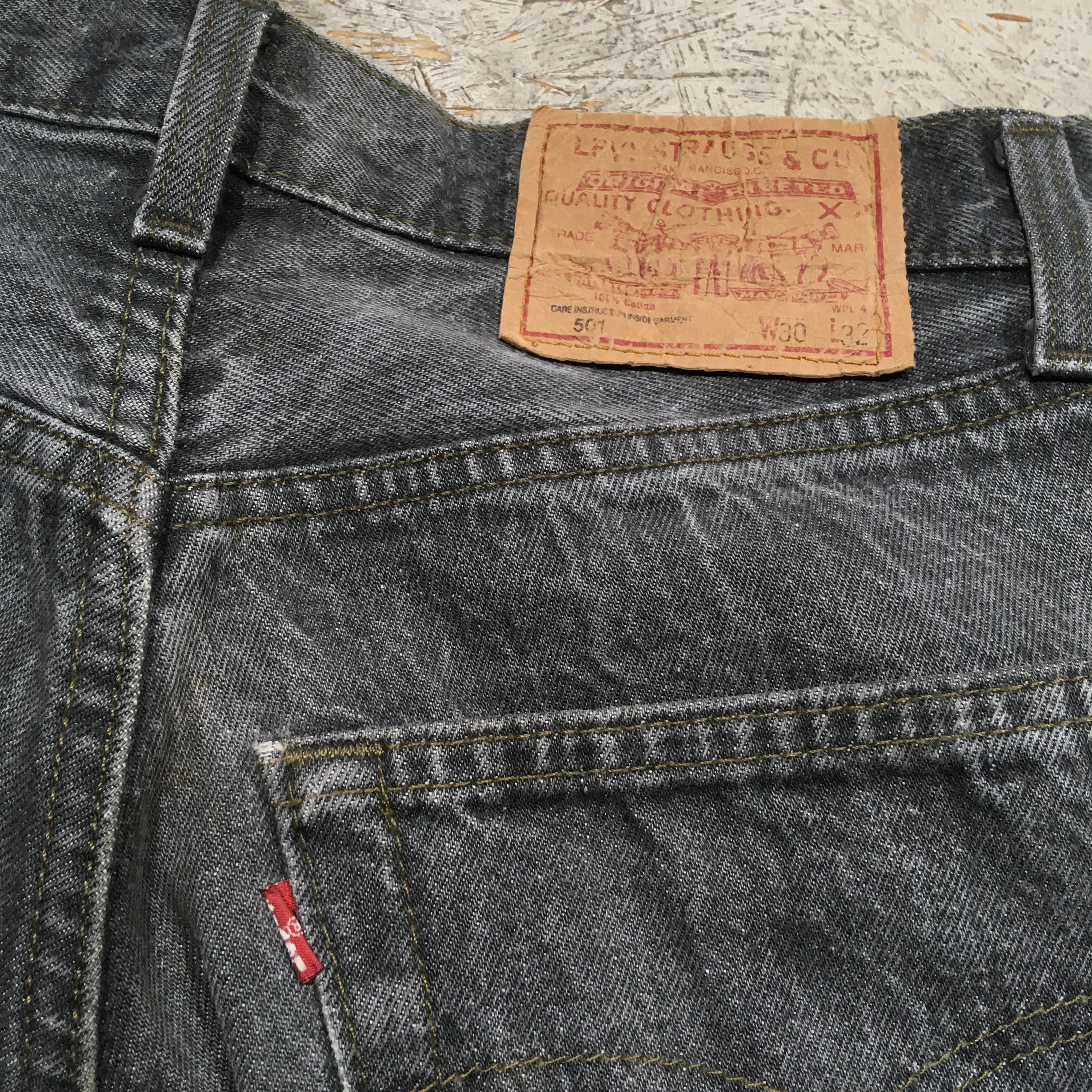 Levi's / リーバイス 501 USA製 先染め ブラックデニムパンツ 30/32 