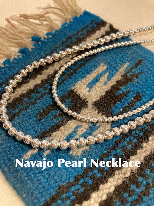 Navajo Pearl Necklace ナバホ族　ナバホパールネックレス　　丸型５㎜　長さ50㎝ 【アーティスト】 THERESA BELONE