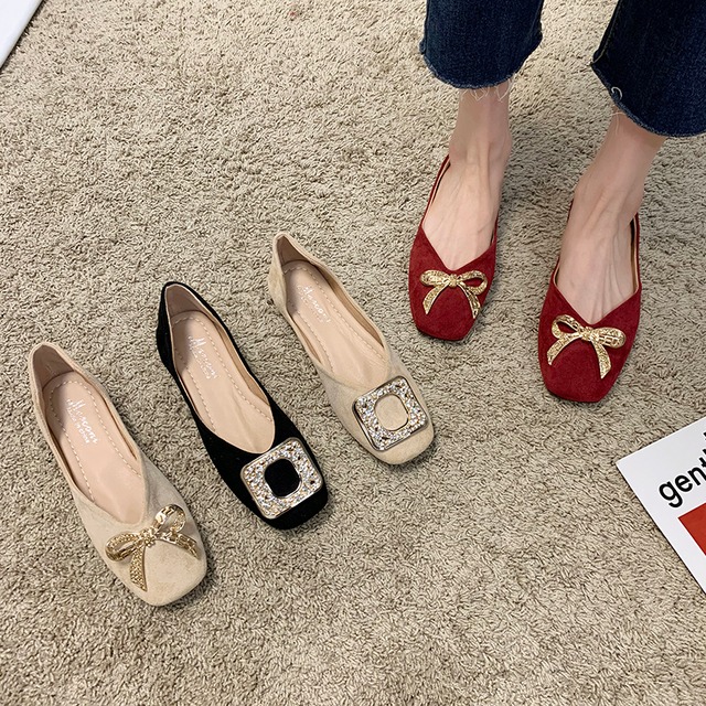 スプリングレッドレザーカラーシングル 靴 シューズ 春物 スクウェア 部族の婦人靴65710766440