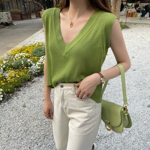 Vネックノースリーブニット　AJ1050-3026