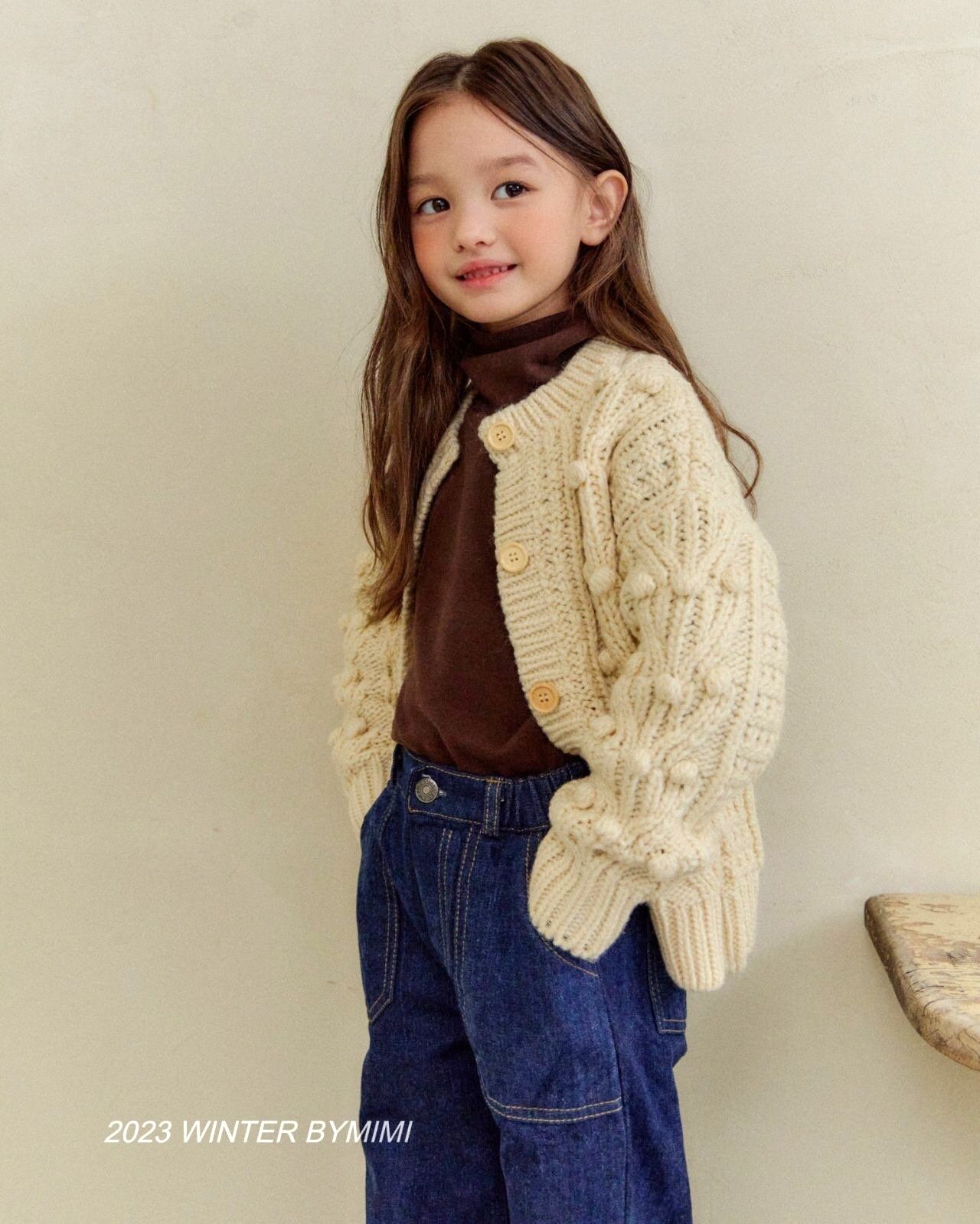 sold out»«ジュニアサイズあり» By MiMi ロゼニットカーディガン