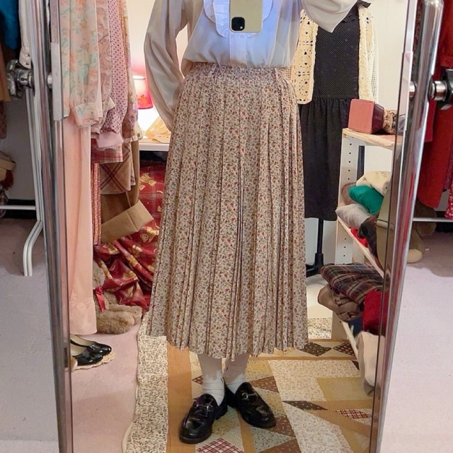 mini rose pleats skirt
