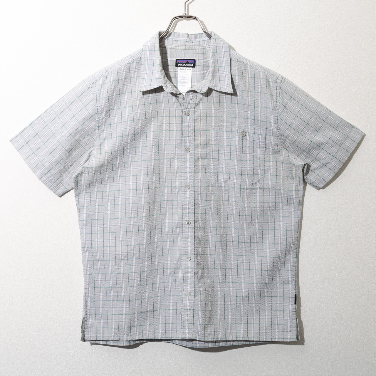 L 14年 グレー Puckerware Shirt Patagonia パッカーウェアシャツ パタゴニア  シアサッカー