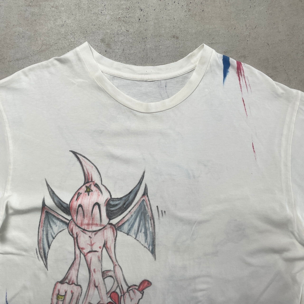 UNKNOWN ハンドペイント キャラクター Tシャツ メンズXL相当 古着 Y2K 