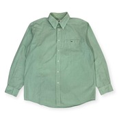 90s LACOSTE ラコステ チェック BD ボタンダウン 長袖シャツ 4/グリーン メンズ ビンテージ