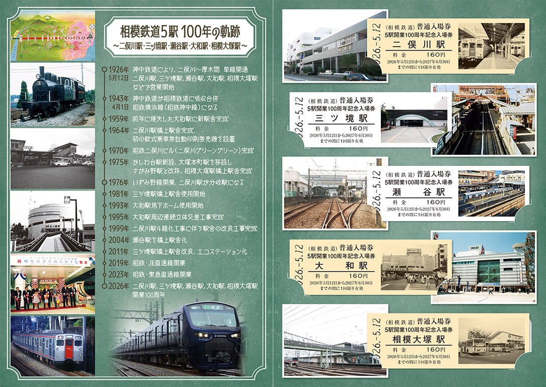 相模鉄道］5駅開業100周年記念入場券セット | きっぷと鉄こもの －記念