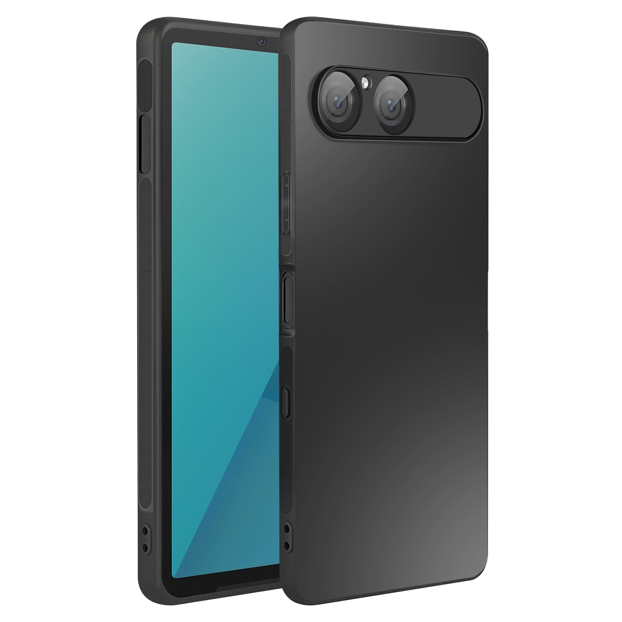 ZXZone Xperia 10 VII 用 ケース エクスペリア10 VII カバー 耐衝撃 MIL規格 滑り止め 防指紋 ストラップホール ワイヤレス充電 スマホケース ブラック(Xperia 10 VII 対応)