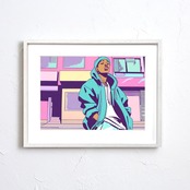 B-Boy Stance|レトロポップなヒップホップモチーフアートポスター|ストリート&モダンな洗練インテリアにA4ポスター