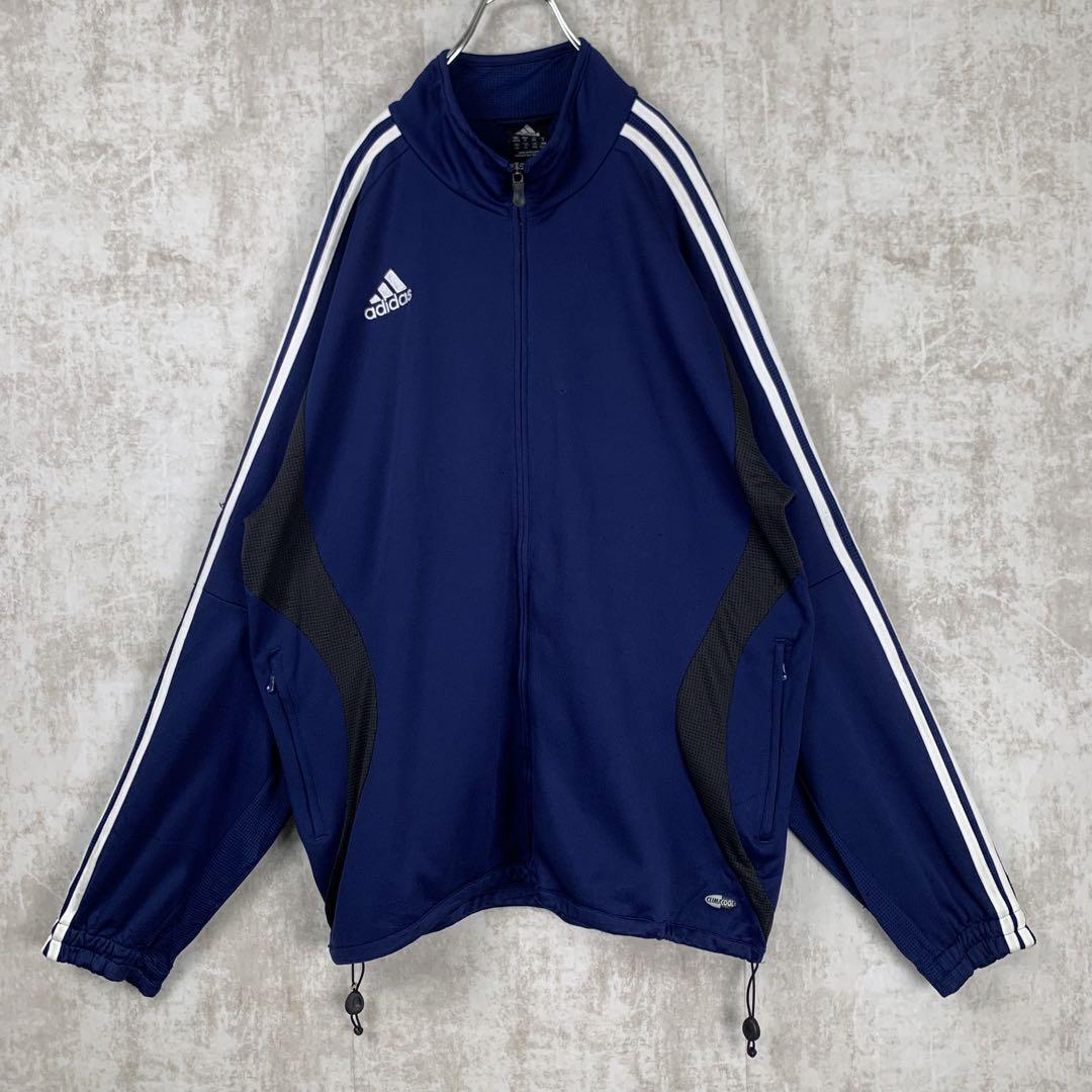 adidas トラックジャケット ホワイト\u0026ネイビー 紺 4XO