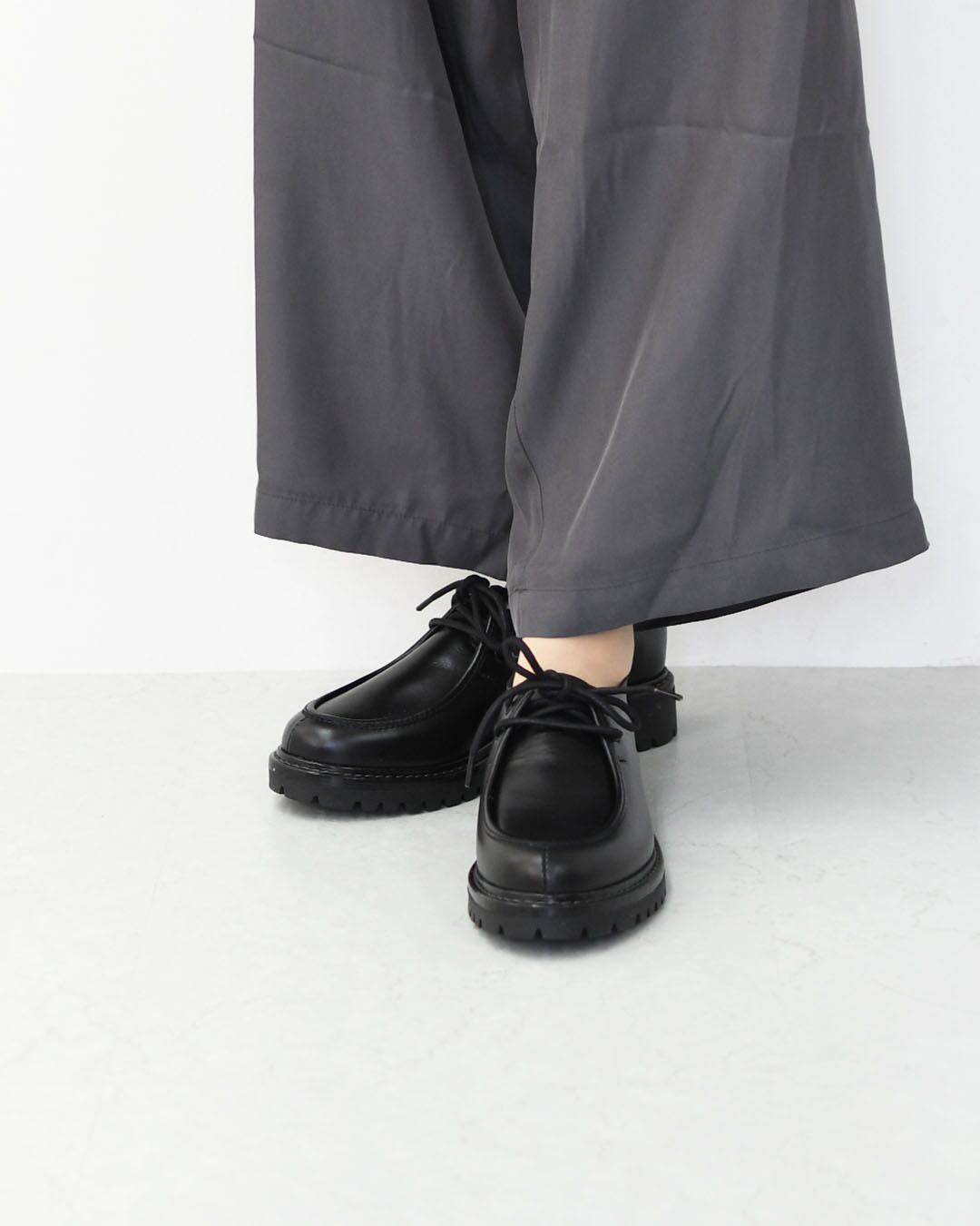 極美品 エネス ENESS チロリアンシューズ 厚底 本革 レザー 黒 37